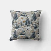 冬のウッドランド刺繍の外観デザイン クッション (裏面)