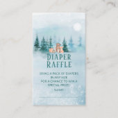 冬のウッドランド動物おむつラッフルカード エンクロージャーカード (正面)