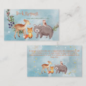 冬のウッドランド動物の果実パインコットンゲーム エンクロージャーカード (正面/裏面)