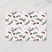 冬のウッドランド動物の水の色ベビーシャワー アドバイスカード (裏面)