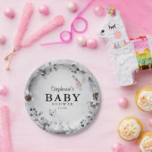 冬のウッドランド動物の水の色ベビーシャワー ペーパープレート (パーティー)