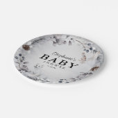 冬のウッドランド動物の水の色ベビーシャワー ペーパープレート (アングル)