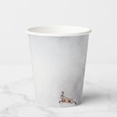 冬のウッドランド動物の水の色ベビーシャワー 紙コップ (裏面)