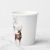 冬のウッドランド動物の水の色ベビーシャワー 紙コップ (左)