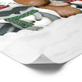 冬のウッドランド動物の誕生日パーティーへようこそ ポスター (角)