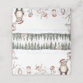 冬のウッドランド動物の食べ物テント座席表 プレイスカード (外部開封)