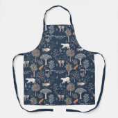 冬のウッドランド動物エプロン – クリスマスベーキング エプロン (正面)