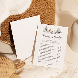 冬のウッドランド動物シャワーママまたはパパのゲーム チラシ