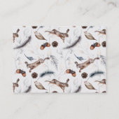 冬のウッドランド動物ベビーシャワーおむつラッフル エンクロージャーカード (裏面)