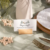 冬のウッドランド動物ベビーシャワーおむつラッフル エンクロージャーカード