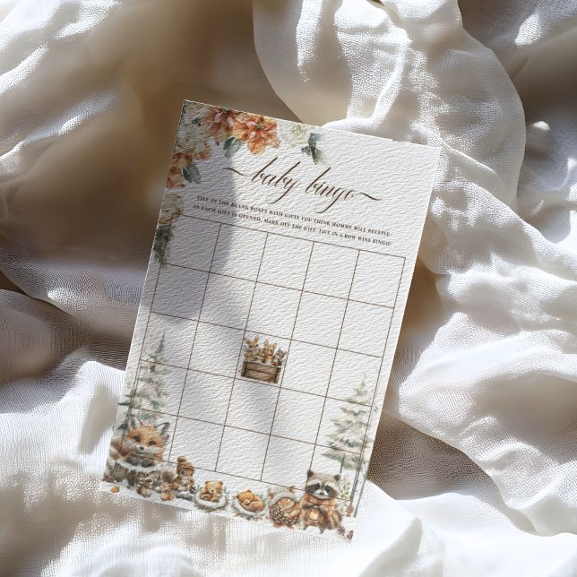 冬のウッドランド動物ベビーシャワービンゴゲーム (クリエイターアップロード済み)