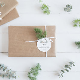 冬のウッドランド動物ベビーシャワー封筒用シール ラウンドシール