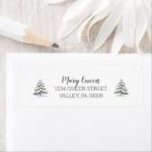 冬のウッドランド動物ベビーシャワー差出人住所 ラベル (インサイチュ)