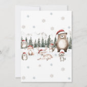 冬のウッドランド動物誕生日タイムカプセルカード サンキューカード (裏面)