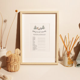 冬のウッドランド動物"ベビー言葉スクランブル"ゲーム チラシ