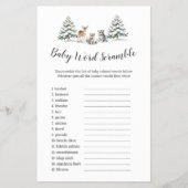 冬のウッドランド動物"ベビー言葉スクランブル"ゲーム チラシ (正面)