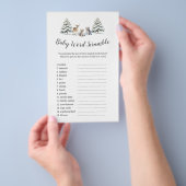 冬のウッドランド動物"ベビー言葉スクランブル"ゲーム チラシ (ハンドル)