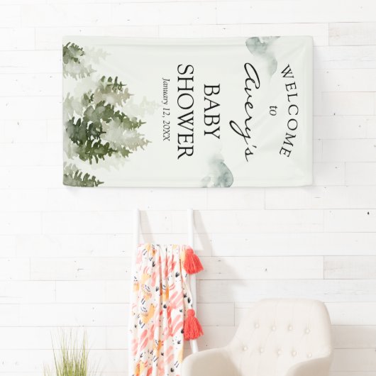 冬のウッドランド歓迎の看板バナー 横断幕 (インサイチュ)