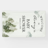 冬のウッドランド歓迎の看板バナー 横断幕 (横)