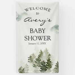 冬のウッドランド歓迎の看板バナー 横断幕