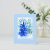 冬のウッドランド水彩画 シーズンポストカード (スタンド正面)