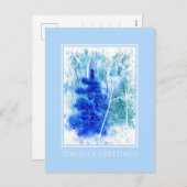 冬のウッドランド水彩画 シーズンポストカード (正面/裏面)