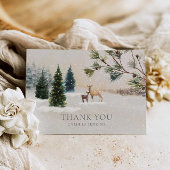 冬のウッドランド赤ちゃんシャワーありがとう サンキューカード