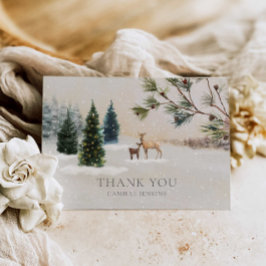 冬のウッドランド赤ちゃんシャワーありがとう サンキューカード