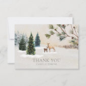 冬のウッドランド赤ちゃんシャワーありがとう サンキューカード (正面)