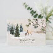 冬のウッドランド赤ちゃんシャワーありがとう サンキューカード (スタンド正面)