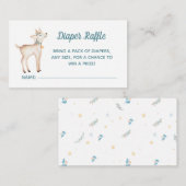 冬のウッドランド赤ちゃんシャワーおむつラッフルカード エンクロージャーカード (正面/裏面)
