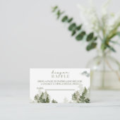 冬のウッドランド赤ちゃんシャワーおむつラッフル エンクロージャーカード (スタンド正面)