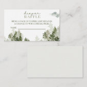 冬のウッドランド赤ちゃんシャワーおむつラッフル エンクロージャーカード (正面/裏面)