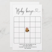 冬のウッドランド赤ちゃんシャワービンゴゲーム (正面/裏面)
