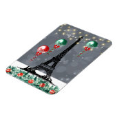 冬のエッフェルタワー、クリスマスバルーン夜間 マグネット (左側)