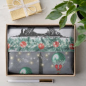 冬のエッフェルタワー、クリスマスバルーン夜間 薄葉紙 (ギフト)