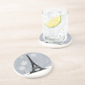 冬のエッフェルタワー、スノーフレーク風船クリスマス コースター (側面)