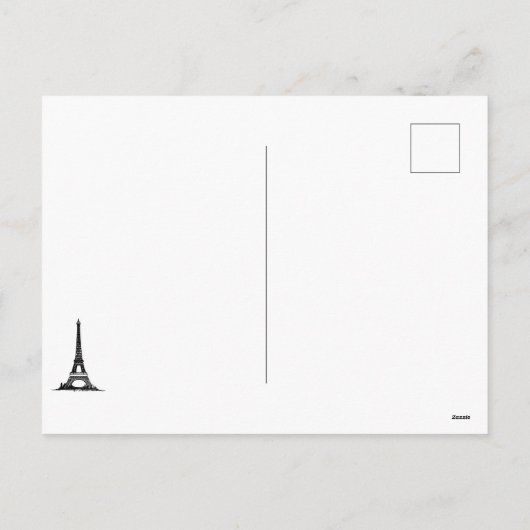 冬のエッフェルタワー、スノーフレーク風船クリスマス シーズンポストカード (裏面)