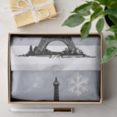 冬のエッフェルタワー、スノーフレーク風船クリスマス 薄葉紙 (ギフト)