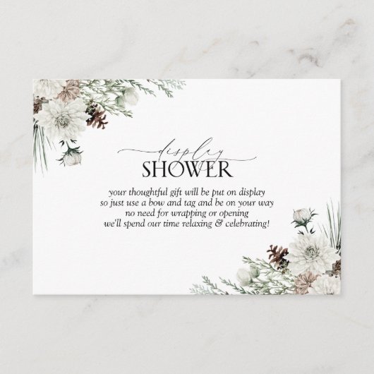 冬のエバエレガントーグリーンディスプレイシャワー エンクロージャーカード (正面)