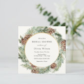 冬のエバエレガントーグリーンブライダルシャワーへの招待 招待状 (スタンド正面)