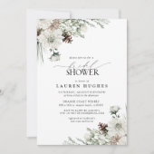冬のエバーグリーンエレガントブライダルシャワーへの招待 招待状 (正面)