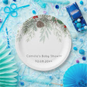 冬のエバーグリーンパインベビーシャワー紙プレート ペーパープレート (パーティー)