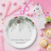 冬のエバーグリーンパインベビーシャワー紙プレート ペーパープレート (パーティー)