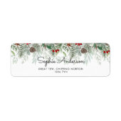 冬のエバーグリーンパイン赤ちゃんシャワーアドレス ラベル (正面)