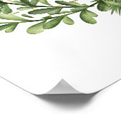 冬のエバーグリーンフレームベビーシャワー歓迎サイン ポスター (角)