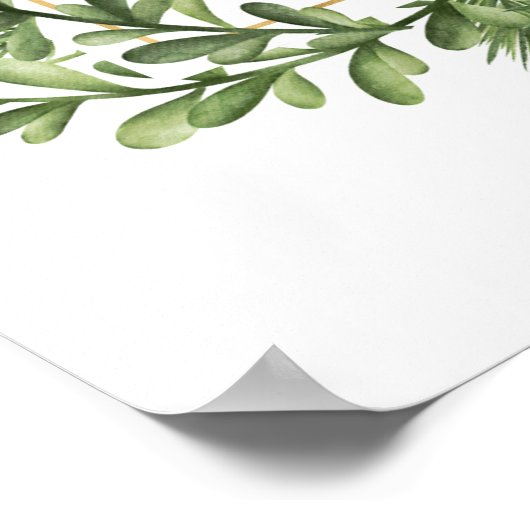 冬のエバーグリーンフレームベビーシャワー歓迎サイン ポスター (角)