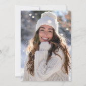 冬のエバーグリーンモダンフォトブライダルシャワー 招待状 (裏面)