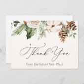 冬のエバーグリーンリーサンキューノートカード ノートカード (正面/裏面)