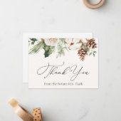 冬のエバーグリーンリーサンキューノートカード ノートカード (正面/裏面インサイチュ)